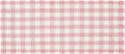 TYUU Waffle Runner Rug Bathroom, Long Cute Bath Mat, 72x24 Pink & White | Super Absorbent Quick Dry Bath Rug, Non-Slip Backing, Soft Waffle Washable Farmhouse Bathroom Mats, Tub, Shower & Home Decor