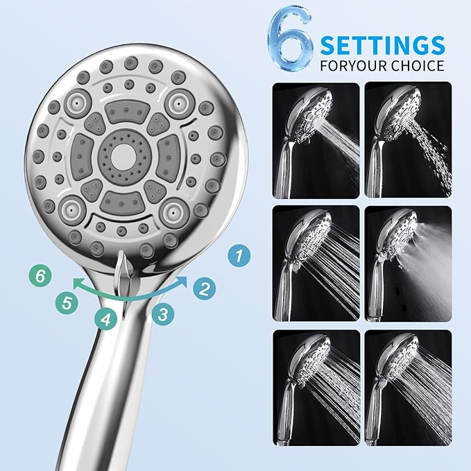 EMBATHER Shower Faucet Sets - Overhead Rain Head Shower System with High Pressure Handheld Complete Combo and Mixer Valve Trim Kit - Polished Chrome Rainfall Shower Fixture for Luxury Bathroom