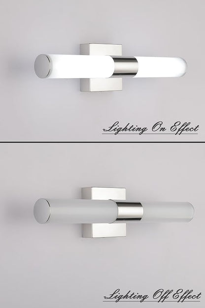 Bathroom Vanity Light Fixture, 16" Inches 8W 6000K Chrome LED Mirror Lights for Bathroom Wall Sconces Bar Lighting