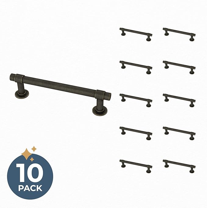 Franklin Brass Francisco (10-Pack) Cabinet Handles 4" Hole Center Pulls | Warm Chestnut Hardware Kitchen Door, Drawers, Dressers, Furniture P29617K-WCN-B