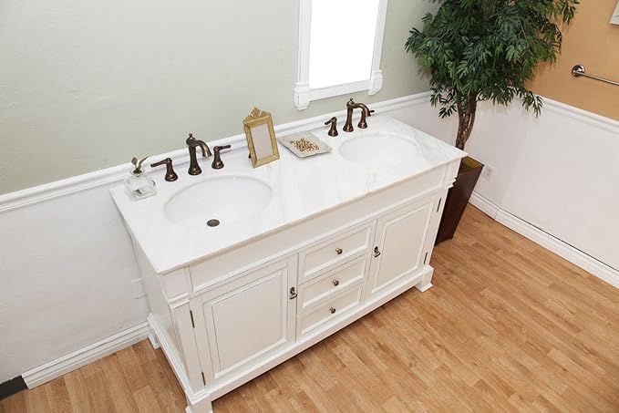 205060-D-WH 60-Inch Double Sink Vanity, Wood, White