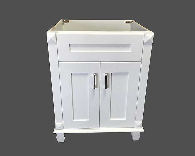 New white shaker Single-sink Bathroom Vanity Base Cabinet 24" W x 21"D x 32" H