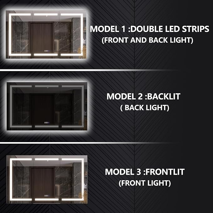 Neftis 60x36 Medicine Cabinet with Lights & Magnifier & Mirrors, GFCI Outlet, Soft-Closed Hinges, Front&Backlit, Anti-Fog, Dimmable&Tunable, Sensor Lights, Recessed/Surface, Adjustable Shelves