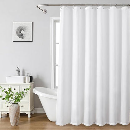 eachope Extra Long Waterproof Fabric Shower Curtain Liner,72x96 Inch White | 3 Heavy-Duty Magnets,Machine Washable,Durable Rustproof Grommets,Hotel Quality,Easy Care,Secure Fit for Bathroom