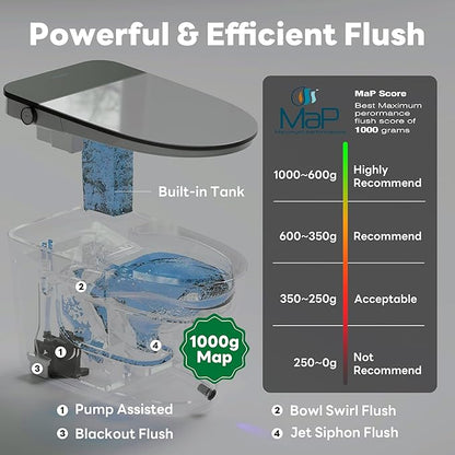 Casta Diva Smart Toilet with Bidet Built in, Auto Open/Close Lid,1000g MaP Flush, Heated Seat & Foam Dispenser, Foot Sensor Auto Flush, Blackout Flush, Bidet Toilet with Tank Built in (CD-K030PRO)