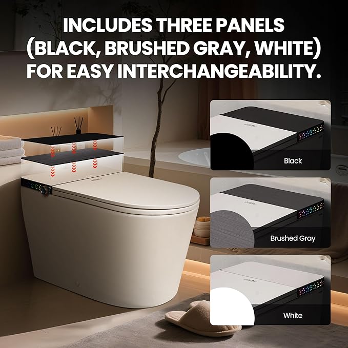 ADA Height Smart Toilet with Foot Sensor Flushing, Bidet Wash & Air Dryer, Self-Cleaning Nozzle, Heated Seat, LED Display, Quiet Dual Pump