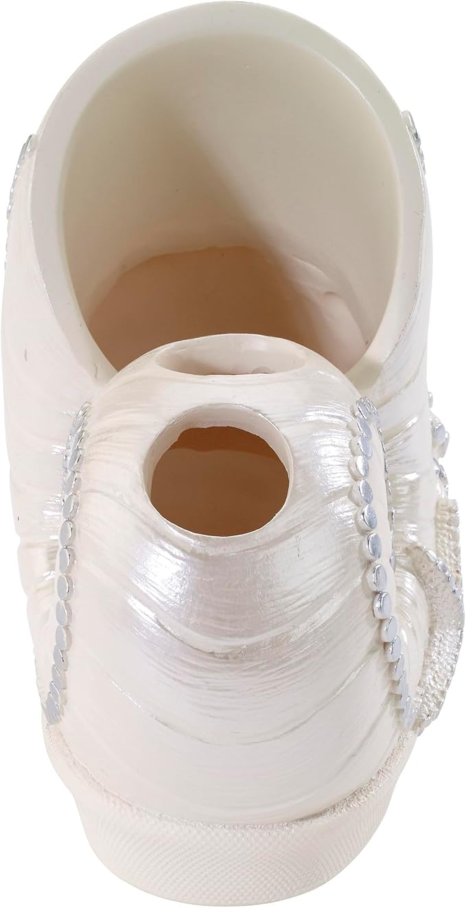 Avanti Linens - Toothbrush Holder, Seashell Inspired Bathroom Accessories, Guest Bathroom Essentials (Sequin Shell Collection)