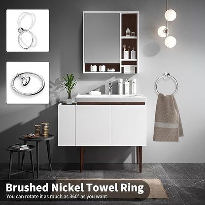 Newfun 8-Pieces 24 Inch Polished Chrome Bathroom Hardware Set | Bathroom Accessory Set, Includes 24" Adjustable Bath Towel Bar, Towel Rings Wall Mounted, Toilet Paper Holder, Towel Hooks