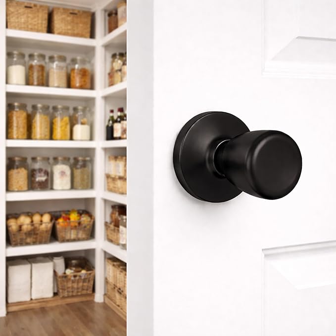 Design House Terrace Non-Turning One-Sided Dummy Door Knob, Matte Black, 728386-MB