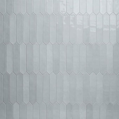 M S International Renzo Sky Glossy Ceramic Picket Wall Tile for Bathroom, Kitchen Backsplash, Accent, and Shower - Sample