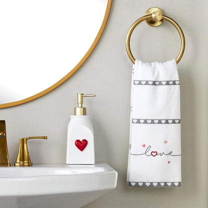 SKL Home Seasonal Soap/Lotion Dispenser Set with 7 Holiday Magnets, Gold | Interchangeable designs to celebrate all year! Gift-ready & great for the bathroom, kitchen, bar or any sink space.