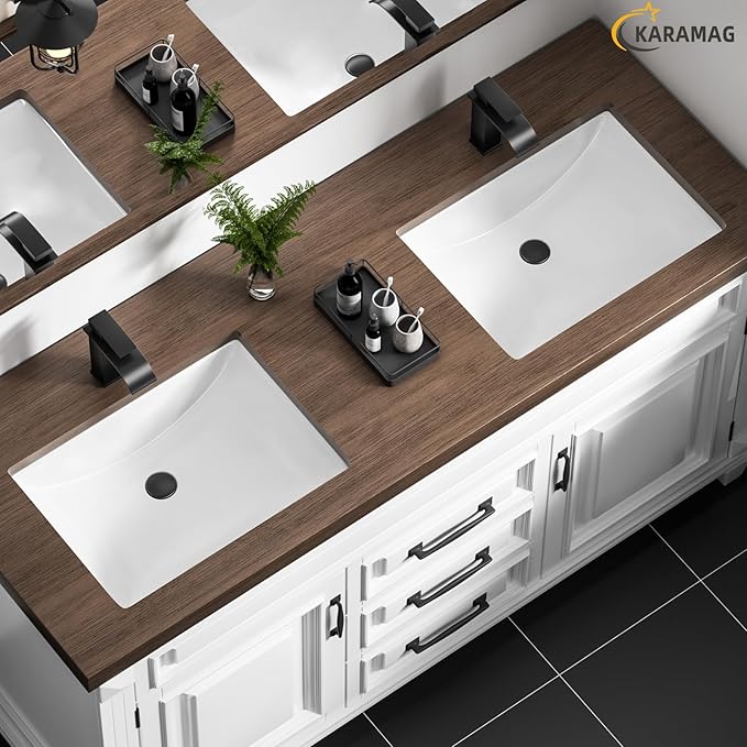 Ada Compliant 20"x15" White Ceramic Rectangle Undermount Bathroom Sink with Overflow (20"x15")