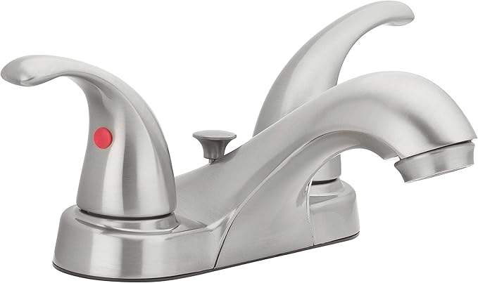 Aqua Vista 15-B42WP-BN-AV Two Handle Bathroom Sink Faucet, Brushed Nickel
