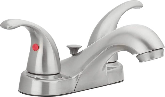Aqua Vista 15-B42WP-BN-AV Two Handle Bathroom Sink Faucet, Brushed Nickel