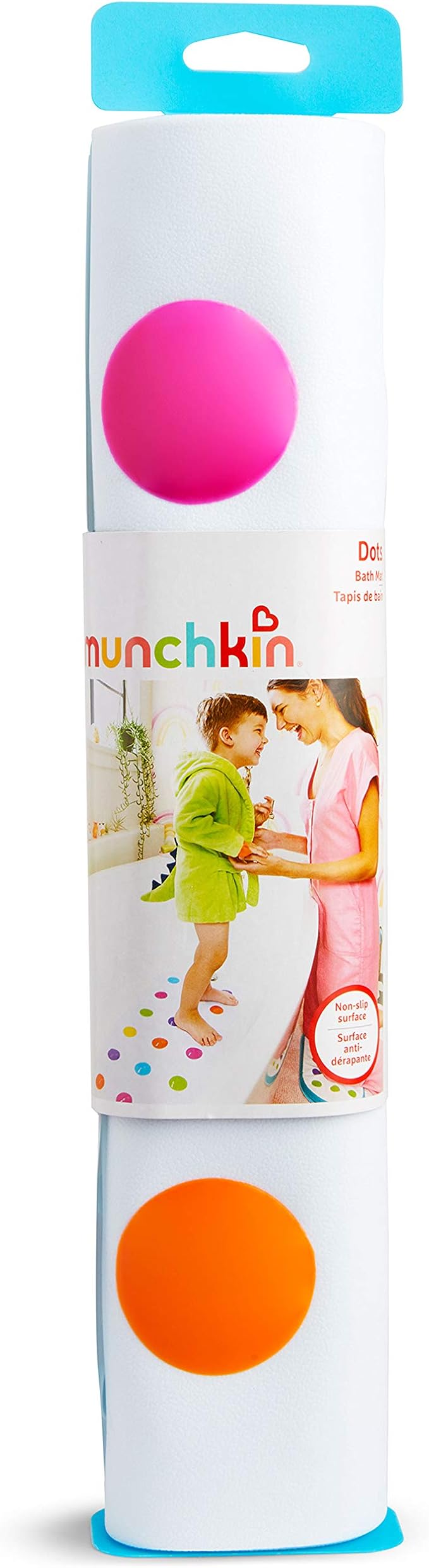 Munchkin® Dots™ Bath Mat for Kids, Multicolored, 30.5x14.25 Inch