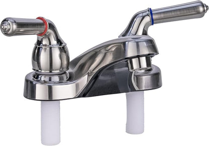 RecPro RV White Bathroom Sink with Faucet Single Bowl Plastic Lavatory