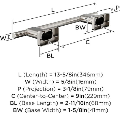 Amerock Bronx Polished Nickel 9 inch (229mm) Towel Bar, BH26616PN