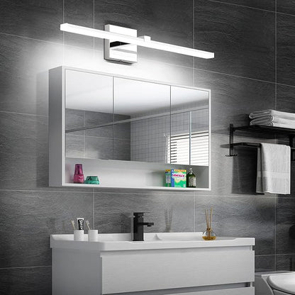24 inch Chrome Vanity Lights for Bathroom Modern Bathroom Light Fixtures Over Mirror 18W LED Vanity Lights 6000K Cool White