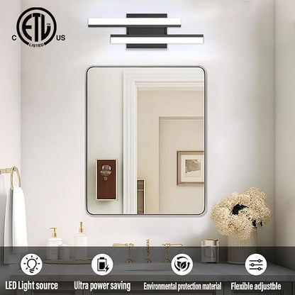 Bathroom Light Fixtures: 18-Inch Modern Bathroom Vanity Light ETL Certificated 5CCT Optional Wall Lights Over Mirror 20W, LED Vanity Light Bar 0-100% Dimmable - Wall Light Fixtures, 1 Pack