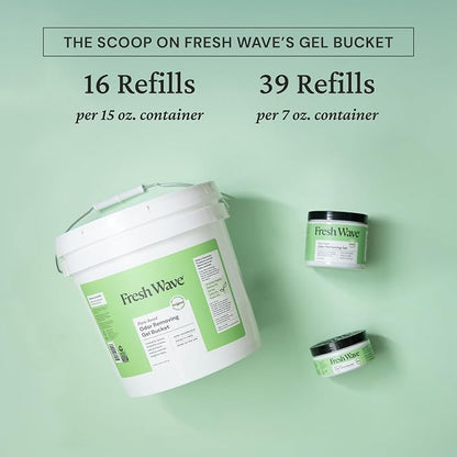Fresh Wave Odor Eliminator Gel Bucket, 248 oz. Original Refill | EPA Safer Choice rated, No parabens or harsh chemicals, Refills up to 16 large gel jars, Pet-safe room deodorizer