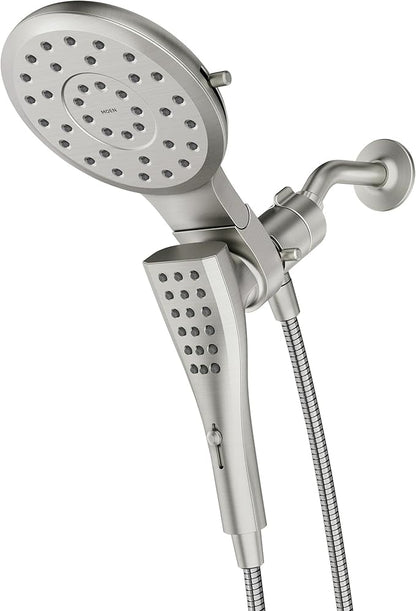 Moen Verso Spot Resist Nickel Round Rain Shower Head and Detachable Handshower Combination with Magnetix Docking System and 60-inch Metal Hose, 220C2SRN