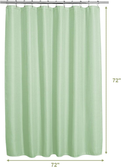 AmazerBath Mint Green Shower Curtain Waffle Textured, Light Green Shower Curtain Fabric Thick Heavy Duty 240GSM, Hotel Quality Bathroom Shower Curtains, Premium Polyester, 72 x 72 Inches