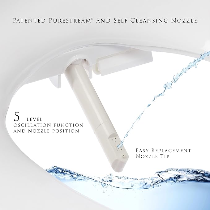 Lotus Bidet ATS-909 Round with Enema Wash (Purestream) for constipation relief, Heated Seat, Multi Modes Wash, Air Dryer, Deodorizer, Easy DIY Installation, Made in Korea