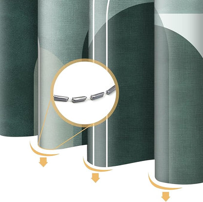 Green Shower Curtain Abstract Boho Mid Century Arch,Morden Minimalist Geometry Fabric Shower Curtains Bathroom Accessories