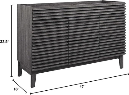 Modway Render 48" Double Sink Compatible (Not Included) Bathroom Vanity Cabinet in Charcoal