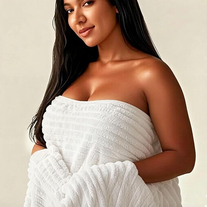 Luxury 4-Piece Quick-Dry Bath Towel Set 27.5X 55 Inches – Ultra Soft Microfiber for Bathroom, Bar, Pool, Gym & Travel – Elegant Twill Design