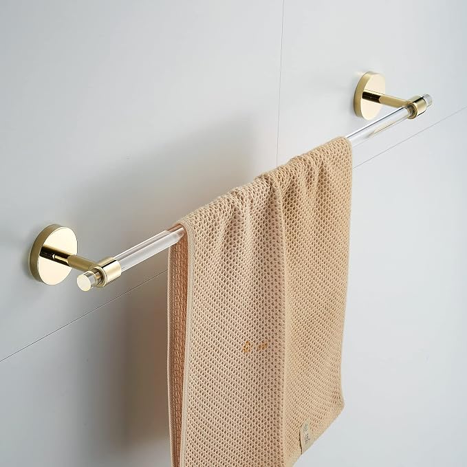 Acrylic Gold Towel Bar Towel Rack 16 inch for Bathroom,Wall Mounted Towel Holder Towel Hanger Modern SHUNLI