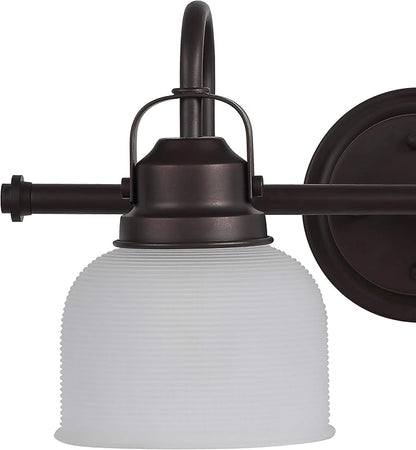 JONATHAN Y 5.75" Oil Rubbed Bronze Modern Bathroom Vanity Light, 2-Light LED Wall Sconce, Clear Glass Bell Shade for Mirror Hallway Kitchen, ETL Listed, LED Bulb Included (JYL7408C)
