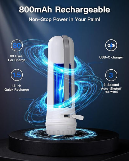 2026 Upgraded Portable Bidet for Travel – High-Pressure Electric Handheld Sprayer, 380ml, Rechargeable 800mAh Battery-Powered, for Women, Men & Babies