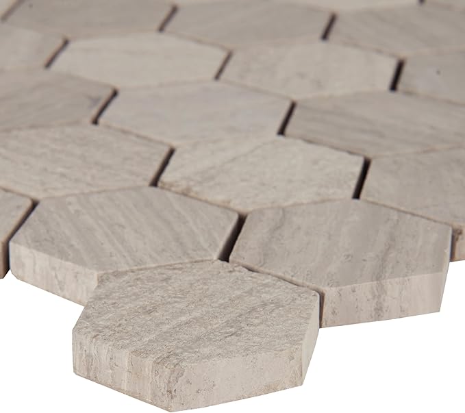 MSI Honeycomb Hexagon Natural Marble Tile for Kitchen Backsplash, Wall Tile for Bathroom, Floor Tile, Accent Wall Tile, and Shower Wall