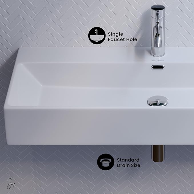 Claire 40” Rectangle Wall-Mount Bathroom Sink