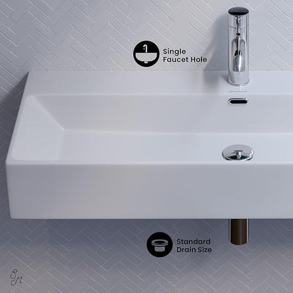 Claire 40” Rectangle Wall-Mount Bathroom Sink
