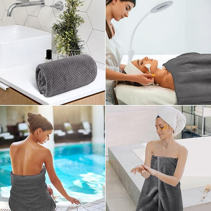 HOMEXCEL 4PK Bath Towel Set, 30x60 in, Absorbent Large Towels for Bathroom | Ultra Soft, Lightweight, Quick Dry Towels for Pool, Beach, Swim, Yoga, SPA, Grey