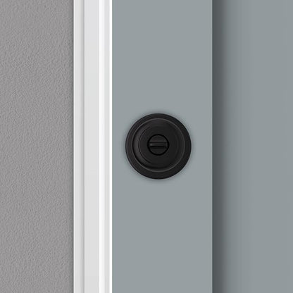 Kwikset Cove Interior Privacy Door Knob with Lock, Door Handle For Bathroom and Bedroom, Matte Black Keyless Turn Lock Doorknob