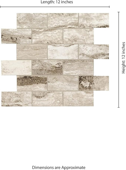 MSI Pietra Bernini Camo Polished Porcelain Subway Tile for Tile, Shower Wall Tile, 12 in. x 12 in. Mesh-Mounted Mosaic Tile (8 sq. ft.)