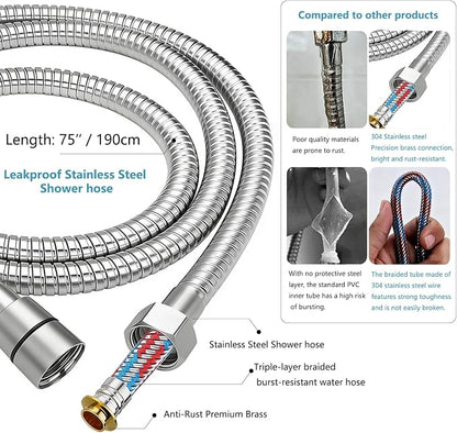 Filtered Shower Head with Handheld, High Pressure 6-Mode Water Softener for Hard Water, 12 Replacement Filters, 75" Anti-Burst Extra Long Hose & Adjustable Bracket for Healthier Skin and Hair