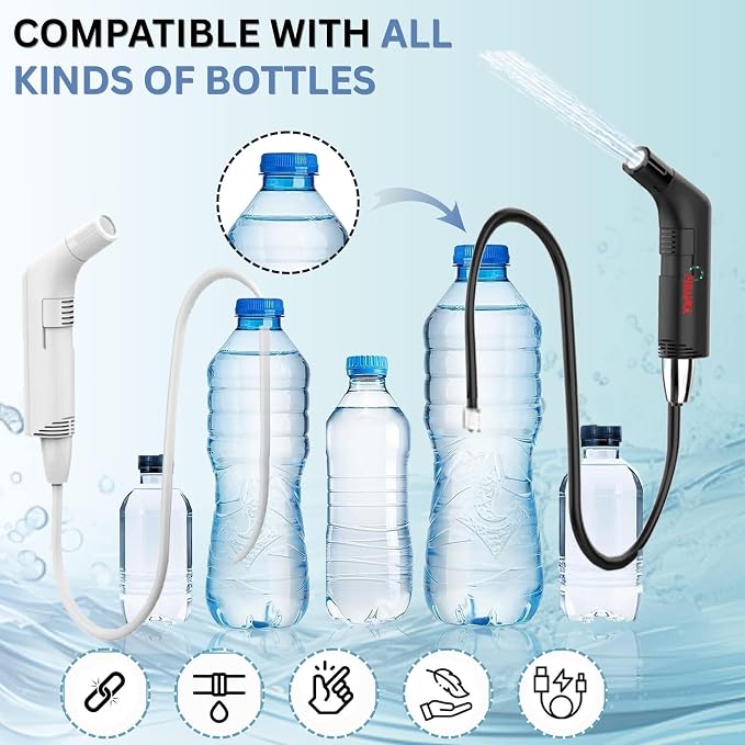 Portable Bidet – USB-C Rechargeable Electric Bidet Sprayer | 2.3L Tank | Up to 80 Uses Per Charge | Camping, Postpartum & Travel Hygiene | Stay Fresh Where Ever Life Takes You With JUNARIS Bidet