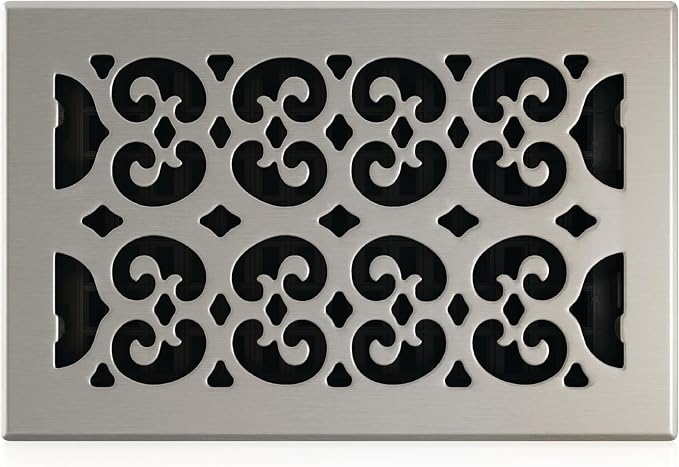 Decor Grates SPH610-NKL Floor Register, 6x10, Nickel Finish
