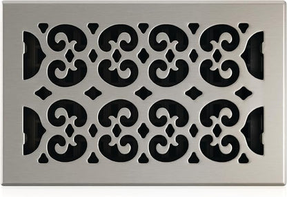 Decor Grates SPH610-NKL Floor Register, 6x10, Nickel Finish