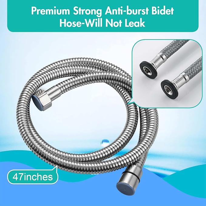 BARROCK 2 Pack Bidet Sprayer for Toilet, Handheld Jet Spray for Exist Toilets, Adjustable Water Pressure Muslim Shower Bidet Attachment Set, Cloth Diaper Sprayer for Baby/Feminine Wash Brushed Nickel