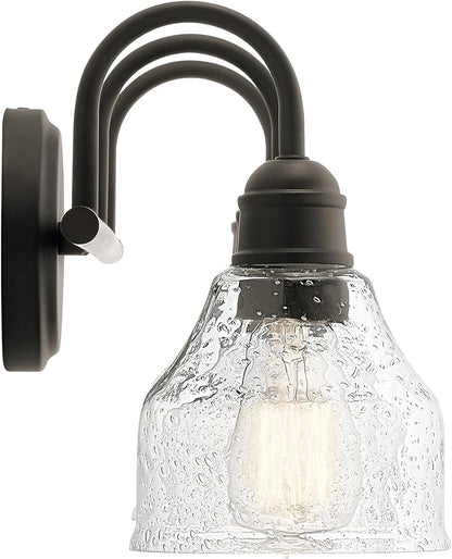 Kichler Avery 24" Vanity Bath Light in Olde Bronze®, Vintage 3-Light Bathroom Wall Mount Fixtured with Clear Seeded Glass, (24" W x 9.25" H), 45973OZ