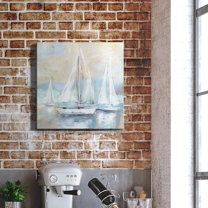 Renditions Gallery Sail Away Wall Art, Premium Gallery Wrapped Canvas Decor, Ready to Hang, 10 in H x 10 in W, Made in America Print
