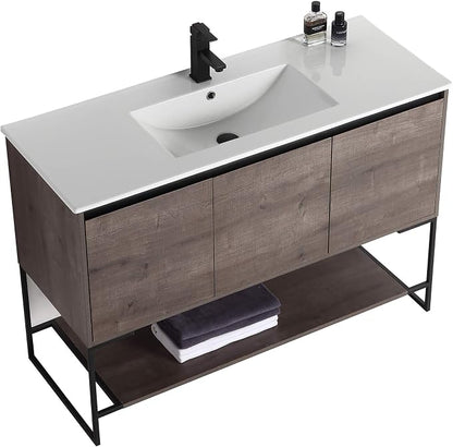 48 Inch Bathroom Vanity with Sink - Modern Knob Free Design, Elegant Space-Saving Solution for Your Bathroom - Durable, Bathroom Vanities for a Contemporary Look - Urbania Collection