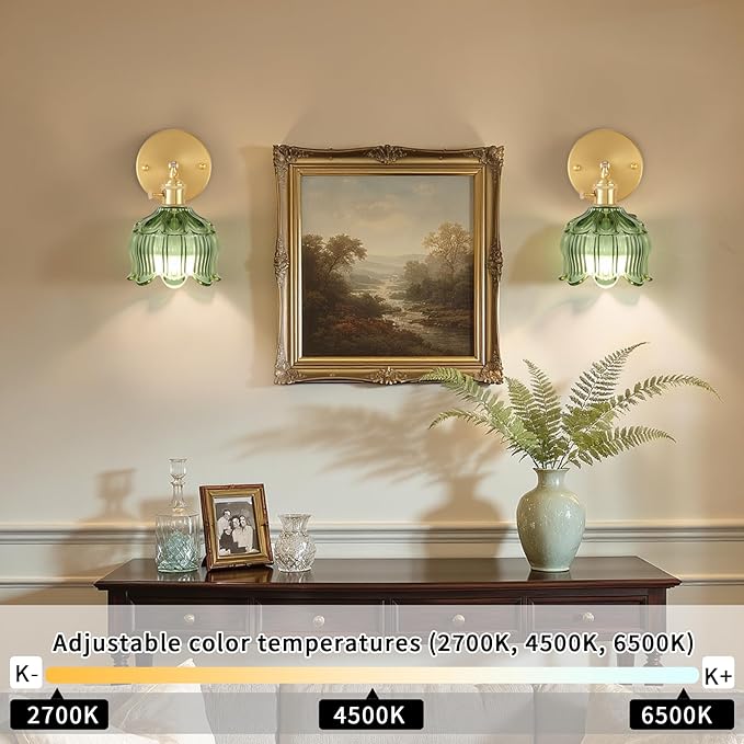 Vintage Battery Operated Wall Sconces, Sconces Wall Decor Set of 2 CCT Dimmable Recharging Wireless Wall Lights with Remote Control for Bedroom Living Room Bathroom Hallway Vanity Coffee Bar
