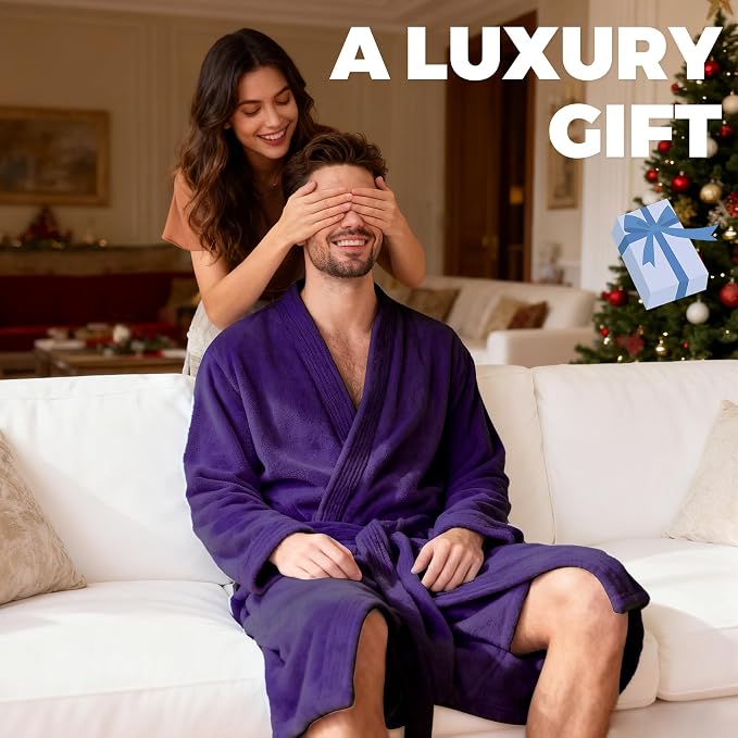 PJGGZ Towel Robe for Men - Ultra-Absorbent Soft Quick Dry Towel Bathrobe Kimono for Shower, Spa & Hotel
