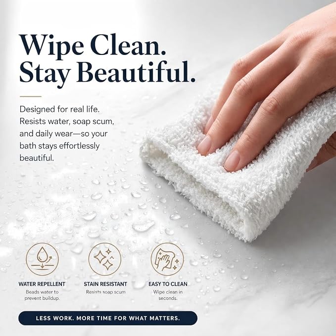 EHZNZIE Crystal Clear Shower Curtain Liner 48x72, PEVA Waterproof Bath Curtain, No Chemical Smell, Weighted Magnets, Durable with 8 Rustproof Metal Grommets